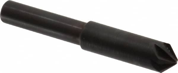Hertel - 5/16" Head Diam, 1/4" Shank Diam, 6 Flute 90° High Speed Steel Countersink - Exact Tool & Supply