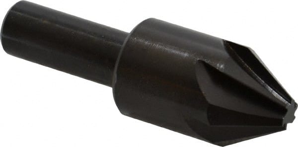 Hertel - 7/8" Head Diam, 1/2" Shank Diam, 6 Flute 60° High Speed Steel Countersink - Exact Tool & Supply