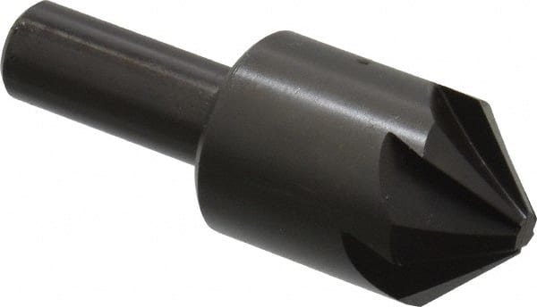 Hertel - 1" Head Diam, 1/2" Shank Diam, 6 Flute 90° High Speed Steel Countersink - Exact Tool & Supply
