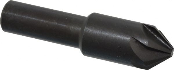 Hertel - 1/2" Head Diam, 3/8" Shank Diam, 6 Flute 82° High Speed Steel Countersink - Exact Tool & Supply