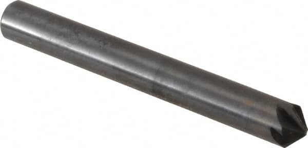 Hertel - 1/4" Head Diam, 1/4" Shank Diam, 6 Flute 100° High Speed Steel Countersink - Exact Tool & Supply