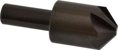 Hertel - 1" Head Diam, 1/2" Shank Diam, 6 Flute 100° High Speed Steel Countersink - 2-3/4" OAL, Straight Shank - Exact Tool & Supply