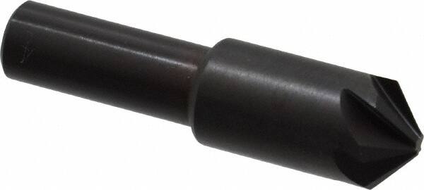 Hertel - 1/2" Head Diam, 3/8" Shank Diam, 6 Flute 100° High Speed Steel Countersink - Exact Tool & Supply