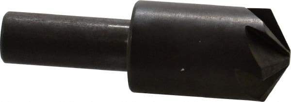 Hertel - 7/8" Head Diam, 1/2" Shank Diam, 6 Flute 120° High Speed Steel Countersink - 2-3/4" OAL, 0.14" Nose Diam, Straight Shank - Exact Tool & Supply