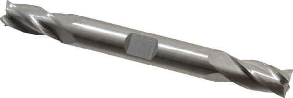 Hertel - 9mm, 3/4" LOC, 3/8" Shank Diam, 3-1/2" OAL, 4 Flute, Cobalt Square End Mill - Double End, Uncoated - Exact Tool & Supply