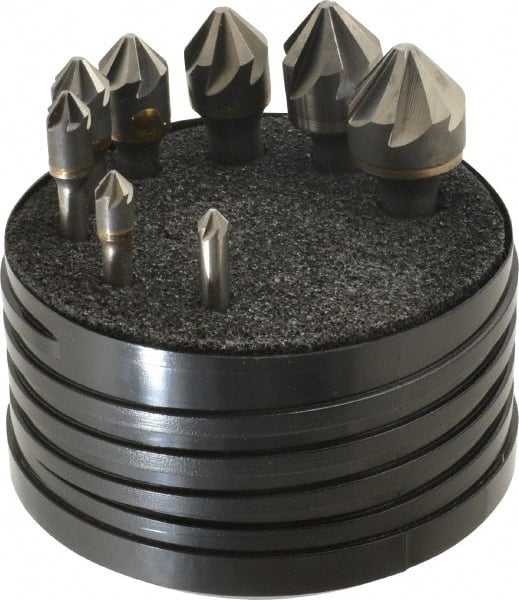 Hertel - 8 Piece, 1/4 to 1" Head Diam, 82° Included Angle, Countersink Set - Exact Tool & Supply