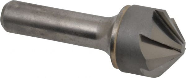 Hertel - 1" Head Diam, 1/2" Shank Diam, 6 Flute 100° Solid Carbide Countersink - Exact Tool & Supply