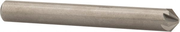 Hertel - 1/4" Head Diam, 1/4" Shank Diam, 6 Flute 100° Solid Carbide Countersink - Exact Tool & Supply
