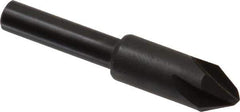 Hertel - 3/8" Head Diam, 1/4" Shank Diam, 4 Flute 60° High Speed Steel Countersink - 1-3/4" OAL, Straight Shank - Exact Tool & Supply