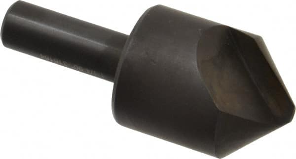 Hertel - 1-1/4" Head Diam, 1/2" Shank Diam, 1 Flute 90° High Speed Steel Countersink - Exact Tool & Supply