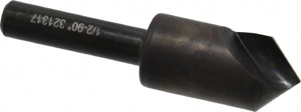 Hertel - 1/2" Head Diam, 1/4" Shank Diam, 1 Flute 90° High Speed Steel Countersink - Exact Tool & Supply