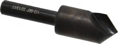Hertel - 1/2" Head Diam, 1/4" Shank Diam, 1 Flute 90° High Speed Steel Countersink - Exact Tool & Supply