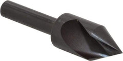 Hertel - 1/2" Head Diam, 1/4" Shank Diam, 1 Flute 60° High Speed Steel Countersink - 2" OAL, Straight Shank - Exact Tool & Supply