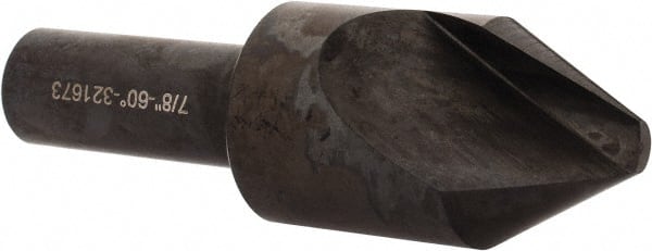 Hertel - 7/8" Head Diam, 1/2" Shank Diam, 1 Flute 60° High Speed Steel Countersink - Exact Tool & Supply