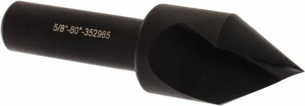 Hertel - 5/8" Head Diam, 3/8" Shank Diam, 1 Flute 60° High Speed Steel Countersink - Exact Tool & Supply
