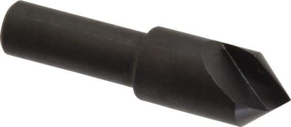 Hertel - 1/2" Head Diam, 3/8" Shank Diam, 1 Flute 82° High Speed Steel Countersink - 2" OAL, Straight Shank - Exact Tool & Supply