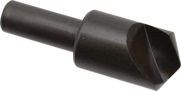 Hertel - 7/8" Head Diam, 1/2" Shank Diam, 1 Flute 120° High Speed Steel Countersink - 2-3/4" OAL, Straight Shank - Exact Tool & Supply