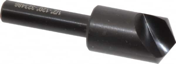 Hertel - 1/2" Head Diam, 1/4" Shank Diam, 1 Flute 120° High Speed Steel Countersink - Exact Tool & Supply