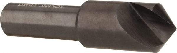 Hertel - 1/2" Head Diam, 1/4" Shank Diam, 1 Flute 100° High Speed Steel Countersink - 2" OAL, Straight Shank - Exact Tool & Supply