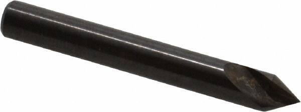 Hertel - 3/16" Head Diam, 3/16" Shank Diam, 1 Flute 60° High Speed Steel Countersink - 1-1/2" OAL, Straight Shank - Exact Tool & Supply