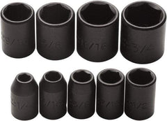 Proto - 9 Piece 3/8" Drive Impact Socket Set - 6 Points, 1/4" to 3/4" Range, Inch Measurement Standard - Exact Tool & Supply