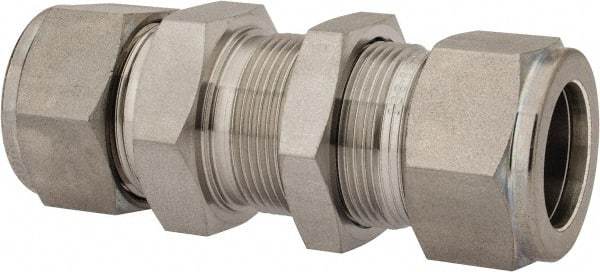 Ham-Let - 3/4" OD, Grade 316Stainless Steel Bulkhead Union - Comp x Comp Ends - Exact Tool & Supply