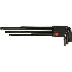 Wiha - 9 Piece, L-Key Long Arm Ball End Hex Key Set - 1.5 to 10mm Range, Chrome Vanadium Molybdenum - Exact Tool & Supply