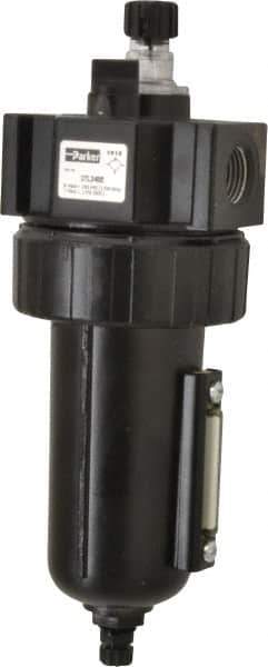 Parker - 1/2" NPT, 250 Max psi Standard Mist Lubricator - Metal Bowl with Sight Glass, Zinc Body, 90 CFM, 175°F Max Temp, 3.24" Wide x 9.27" High - Exact Tool & Supply