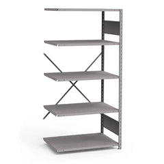 Rousseau Metal - Steel Shelving; Type: Add-On Unit ; Starter or Add-On: Add-On ; Load Capacity (Lb.): 3500.000 ; Number of Shelves: 5 ; Width (Inch): 36 ; Height (Inch): 75 - Exact Tool & Supply