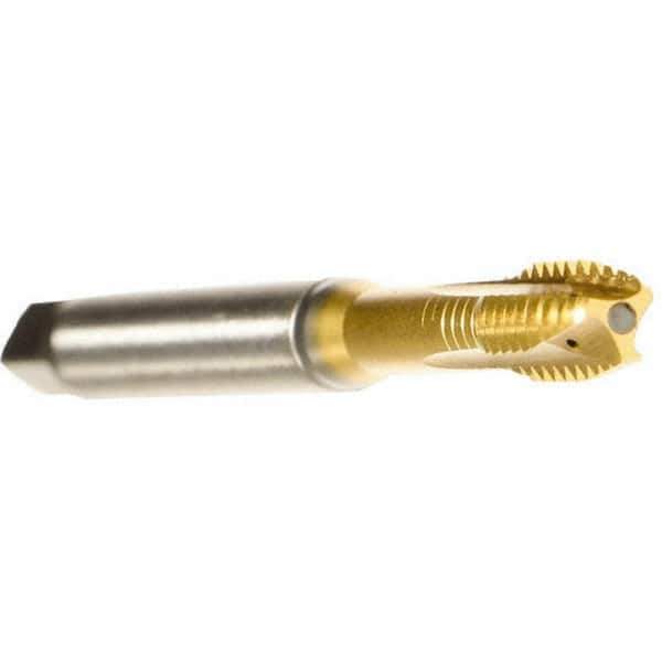 Emuge - 5/16-24 UNF, 3 Flute, TiCN Finish, Cobalt Spiral Point Tap - Plug Chamfer, Right Hand Thread, 3.543" OAL, 0.669" Thread Length, 0.318" Shank Diam, 2B Class of Fit, Series Rekord B - Exact Tool & Supply