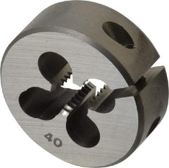 OSG - 1/4-24 UNC Thread, 1" Outside Diam High Speed Steel Round Die - 3/8" Thick, Right Hand Thread - Exact Tool & Supply