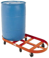 Made in USA - 1,800 Lb Load Capacity, 30 Gal Drum Dolly - 19-1/2" Wide x 6-3/4" High, 6 Wheels - Exact Tool & Supply