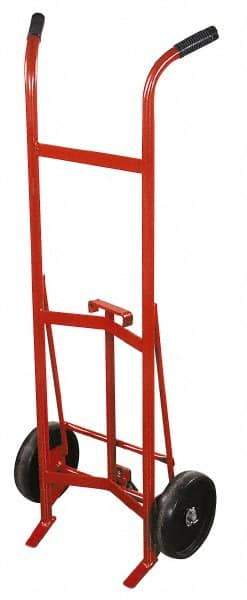 Made in USA - 30 & 55 Gal Drum Hand Truck - 25-1/2" Wide x 59" High, 2 Wheels - Exact Tool & Supply