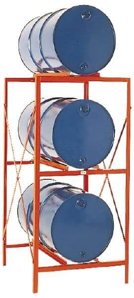 Made in USA - 4,800 Lb Load Capacity, 30 & 55 Gal Drum Storage Rack - 85-1/2" Wide x 48-1/2" High - Exact Tool & Supply