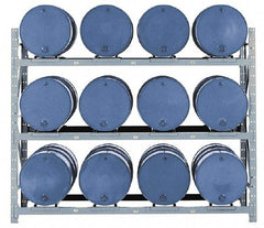 Made in USA - 19,300 Lb Load Capacity, 30 & 55 Gal Drum Pallet Rack - 105" Wide x 120" High - Exact Tool & Supply