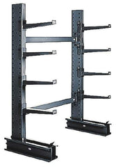 Made in USA - 6' High Double Sided Cantilever Rack - With Lip, 16,200 Lb Capacity, 54" Base Length, 12" Arm Length - Exact Tool & Supply