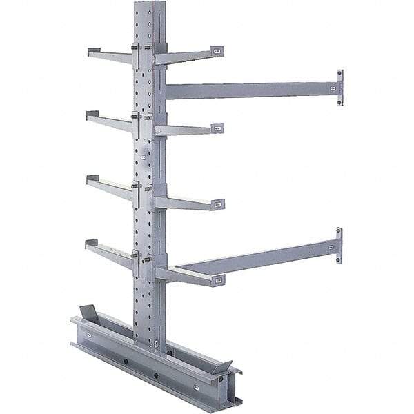Made in USA - 8' High Double Sided Cantilever Rack - With Lip, 43,000 Lb Capacity, 65" Base Length, 24" Arm Length - Exact Tool & Supply
