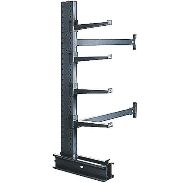 Made in USA - 6' High Single Sided "Add-On" Cantilever Rack - With Lip, 8,100 Lb Capacity, 33" Base Length, 12" Arm Length - Exact Tool & Supply