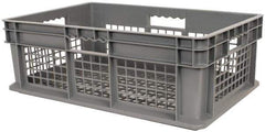 Akro-Mils - 1.78 Cu Ft, 45 Lb Load Capacity Gray Polyethylene Tote Container - Stacking, 23.3" Long x 15.8" Wide x 8.3" High - Exact Tool & Supply