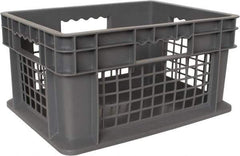 Akro-Mils - 0.89 Cu Ft, 83 Lb Load Capacity Gray Polyethylene Tote Container - Stacking, 15.8" Long x 11.8" Wide x 8.3" High - Exact Tool & Supply