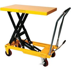 Wesco Industrial Products - 2,200 Lb Capacity Manual Hydraulic Scissor Lift Table - 15" to 39" Lift Height, 40" Platform Length x 20" Platform Width - Exact Tool & Supply