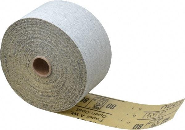 3M - 80 Grit, Silicon Carbide Adhesive Backed Sanding Sheets - Sheet Roll, 2-3/4" x 25 Yds., Medium Grade, A Weighted Backing - Exact Tool & Supply