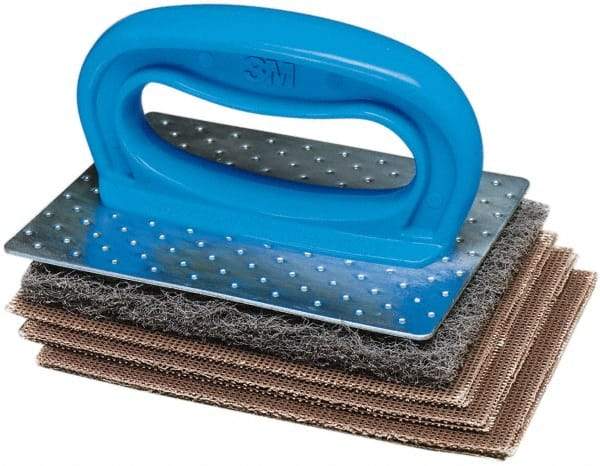 Ability One - 6" Long x 4" Wide x 1/2" Thick Sponge - Heavy-Duty, Brown/Gray - Exact Tool & Supply
