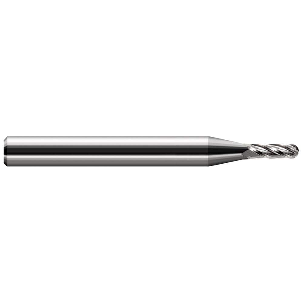 Harvey Tool - 1/8" Diam, 3/8" LOC, 2 Flute Solid Carbide Ball End Mill - Exact Tool & Supply