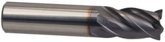 Guhring - 5/8", 3/4" LOC, 5/8" Shank Diam, 3" OAL, 4 Flute, Solid Carbide Square End Mill - Single End, Nano-A Finish, Spiral Flute, Variable° Helix, Centercutting, Right Hand Cut, Right Hand Flute, Series 4257 - Exact Tool & Supply