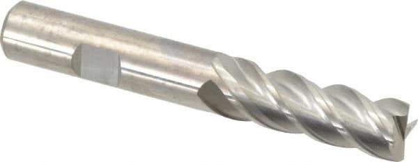 Guhring - 1/2", 1-1/4" LOC, 1/2" Shank Diam, 3-1/2" OAL, 4 Flute, Solid Carbide Square End Mill - Single End, Uncoated, Spiral Flute, 40/42° Helix, Centercutting, Right Hand Cut, Right Hand Flute, Series 3077 - Exact Tool & Supply
