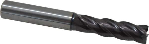 Guhring - 12mm, 36mm LOC, 12mm Shank Diam, 93mm OAL, 4 Flute, Solid Carbide Square End Mill - Single End, FIREX Finish, Spiral Flute, 35/38° Helix, Centercutting, Right Hand Cut, Right Hand Flute, Series 3839 - Exact Tool & Supply