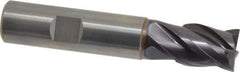 Guhring - 14mm, 18mm LOC, 14mm Shank Diam, 75mm OAL, 4 Flute, Solid Carbide Square End Mill - Single End, FIREX Finish, Spiral Flute, 35/38° Helix, Centercutting, Right Hand Cut, Right Hand Flute, Series 3731 - Exact Tool & Supply
