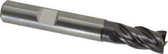 Guhring - 8mm, 12mm LOC, 8mm Shank Diam, 58mm OAL, 4 Flute, Solid Carbide Square End Mill - Single End, FIREX Finish, Spiral Flute, 35/38° Helix, Centercutting, Right Hand Cut, Right Hand Flute, Series 3731 - Exact Tool & Supply