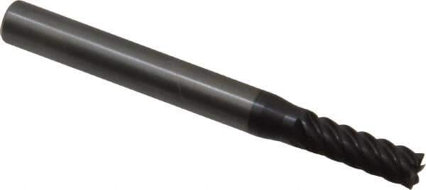 Guhring - 5mm, 13mm LOC, 6mm Shank Diam, 57mm OAL, 6 Flute, Solid Carbide Square End Mill - Single End, FIREX Finish, Spiral Flute, 45° Helix, Centercutting, Right Hand Cut, Right Hand Flute, Series 3689 - Exact Tool & Supply
